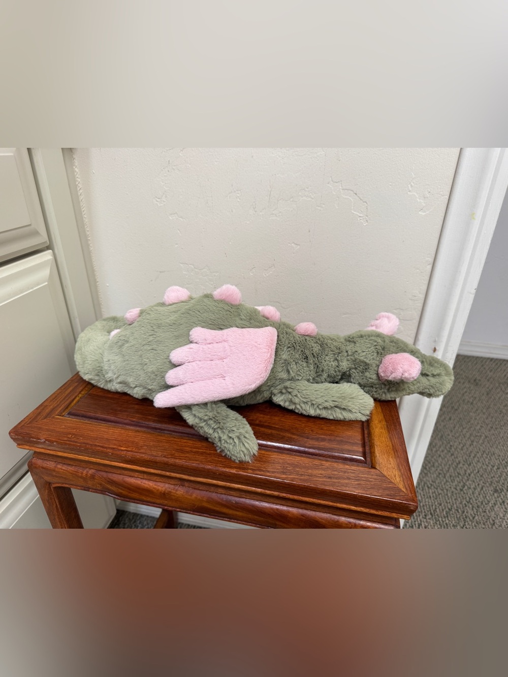 Jellycat Sage Green Reptile Plush with Pink Accents - Picture 4 of 9